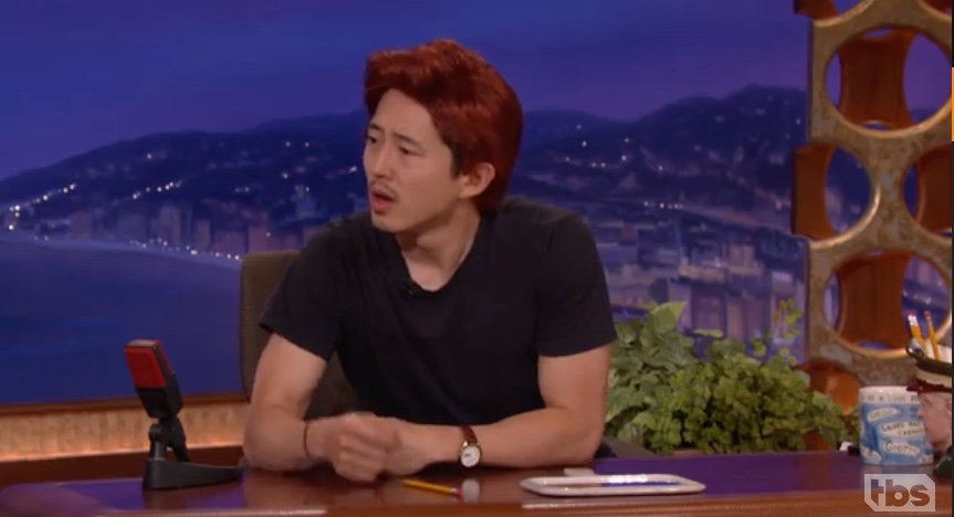 Steven Yeun jokes that he is Conan O'Brien's stand-in