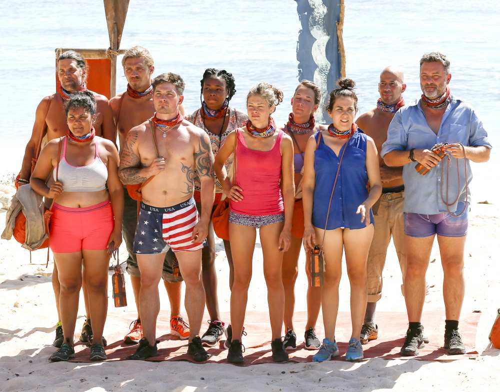 Troyzan Robertson, Sandra Diaz-Twine, Malcolm Freberg, Caleb Reynolds, Michaela Bradshaw, Hali Ford, Ciera Eastin, Aubry Bracco, Tony Vlachos and Jeff Varner on SURVIVOR: Game Changers.