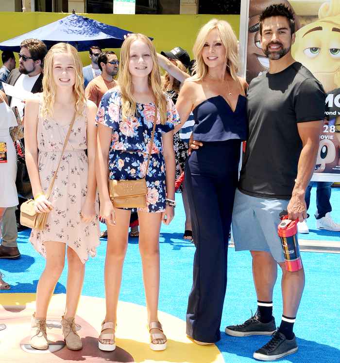 Tamra Judge, husband Eddie Judge and daughters Sidney Barney and Sophia Barney attend the premiere of "The Emoji Movie" at Regency Village Theatre on July 23, 2017 in Westwood, California.