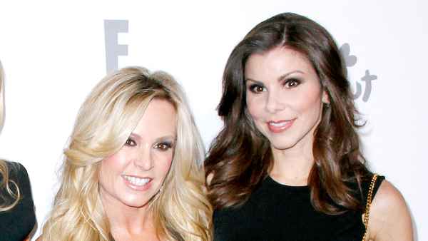 Tamra Judge and Heather Dubrow appear during the 2015 NBCUniversal Cable Entertainment Upfront.