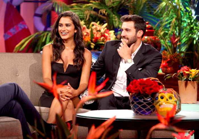 Taylor and Derek at the Bachelor in Paradise reunion.