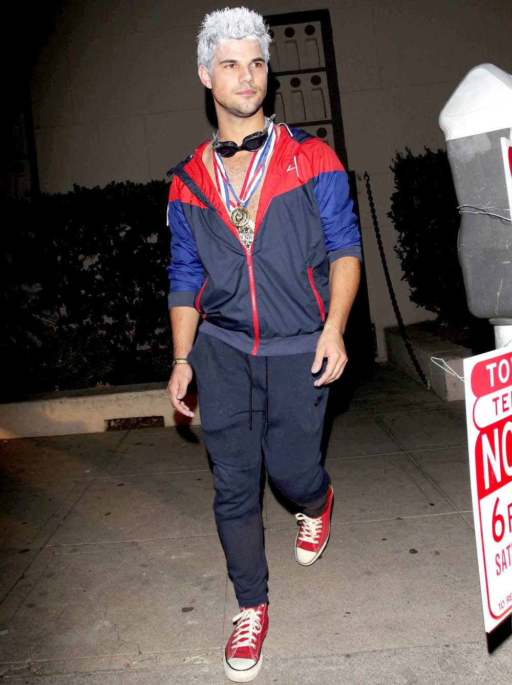 Taylor Lautner is seen on Oct. 30, 2016, at a Halloween party in Los Angeles.