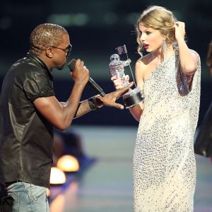 Kanye West jumps onstage after Taylor Swift