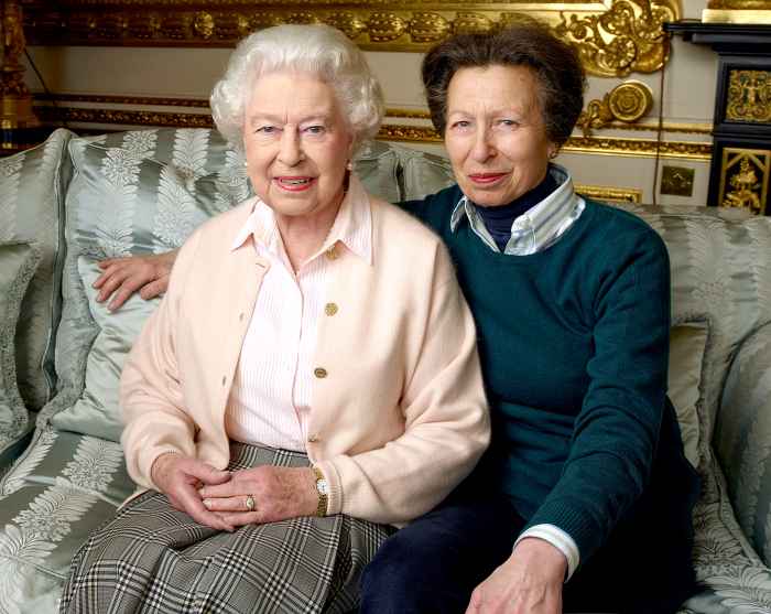 The Queen with her daughter The Princess Royal, taken in the White Drawing Room at Windsor Castle.