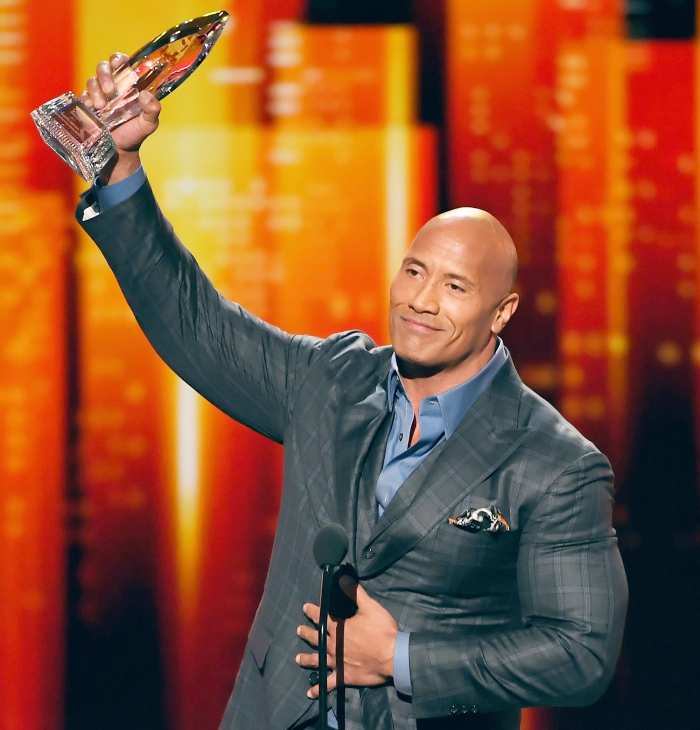 Dwayne Johnson accepts Favorite Premium Series Actor for 'Ballers' onstage during the People's Choice Awards 2017 at Microsoft Theater on January 18, 2017 in Los Angeles, California.