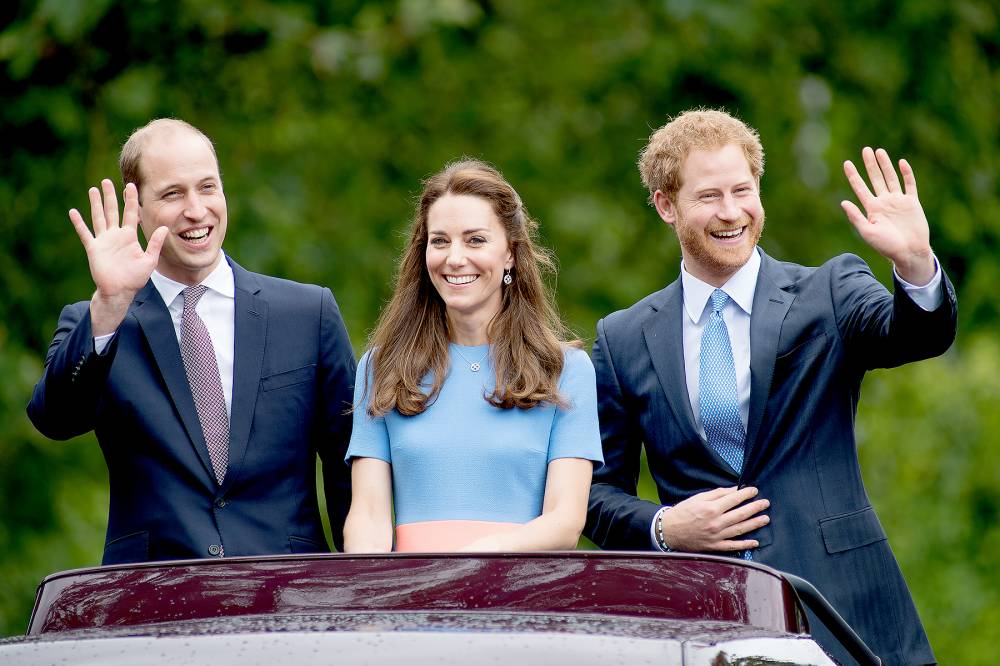 Prince William, Duke of Cambridge, Catherine, Duchess of Cambridge and Prince Harry during "The Patron's Lunch" celebrations for The Queen's 90th birthday at The Mall on June 12, 2016 in London, England.