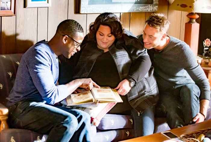 Sterling K. Brown as Randall, Chrissy Metz as Kate, Justin Hartley as Kevin on This Is Us.
