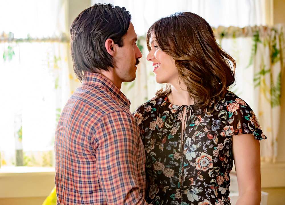 Milo Ventimiglia as Jack Pearson and Mandy Moore as Rebecca Pearson on This Is Us.