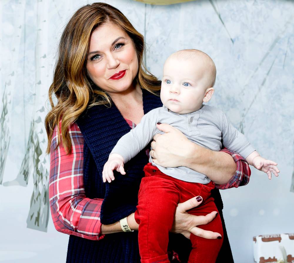 Tiffani Thiessen and son Holt Smith attend 2015 Santa's Secret Workshop Benefiting L.A. Family Housing at Andaz Hotel on December 5, 2015 in Los Angeles.