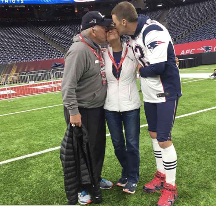Tom Brady posted a photo to his Instagram account with his mom and dad ahead of the big Super Bowl game