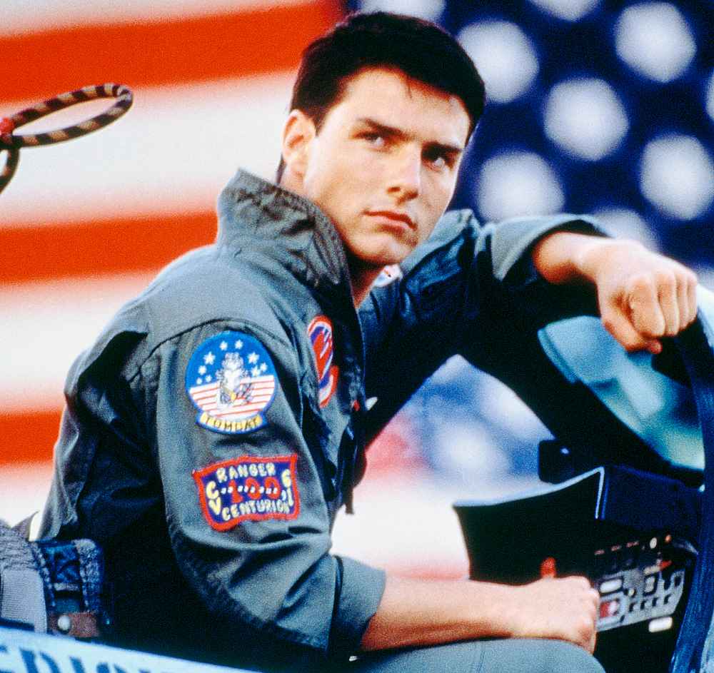 Tom Cruise, as Lieutenant Pete 'Maverick' Mitchell, in 'Top Gun', 1986.
