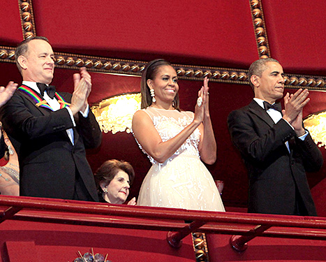 Tom Hanks, Michelle and Barack Obama