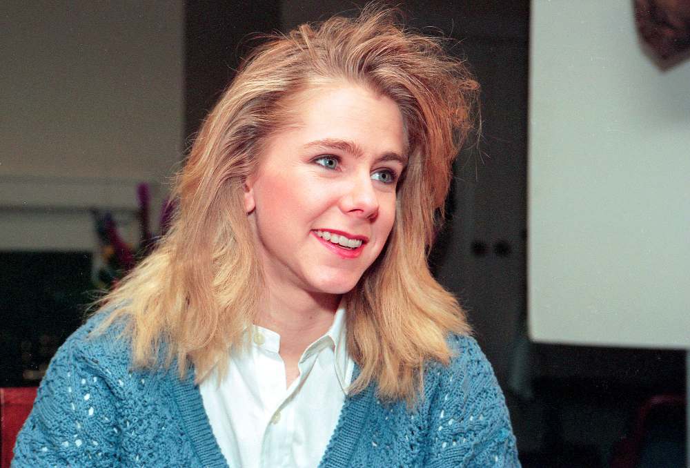 Tonya Harding sits for an interview in Portland. OR. for the program