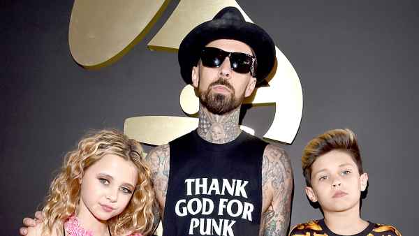 Alabama Barker, musician Travis Barker and Landon Barker attend The 58th GRAMMY Awards.
