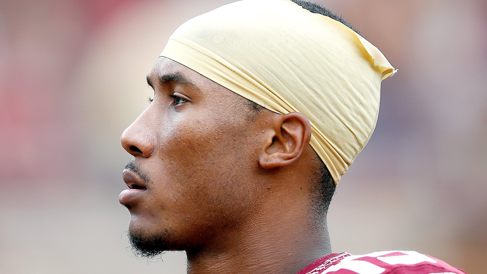 Travis Rudolph #15 of the Florida State Seminoles looks on against the South Florida Bulls during the game at Doak Campbell Stadium on September 12, 2015 in Tallahassee, Florida.