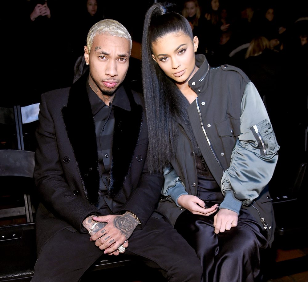 Tyga and Kylie Jenner attend the Alexander Wang Fall 2016 fashion show.
