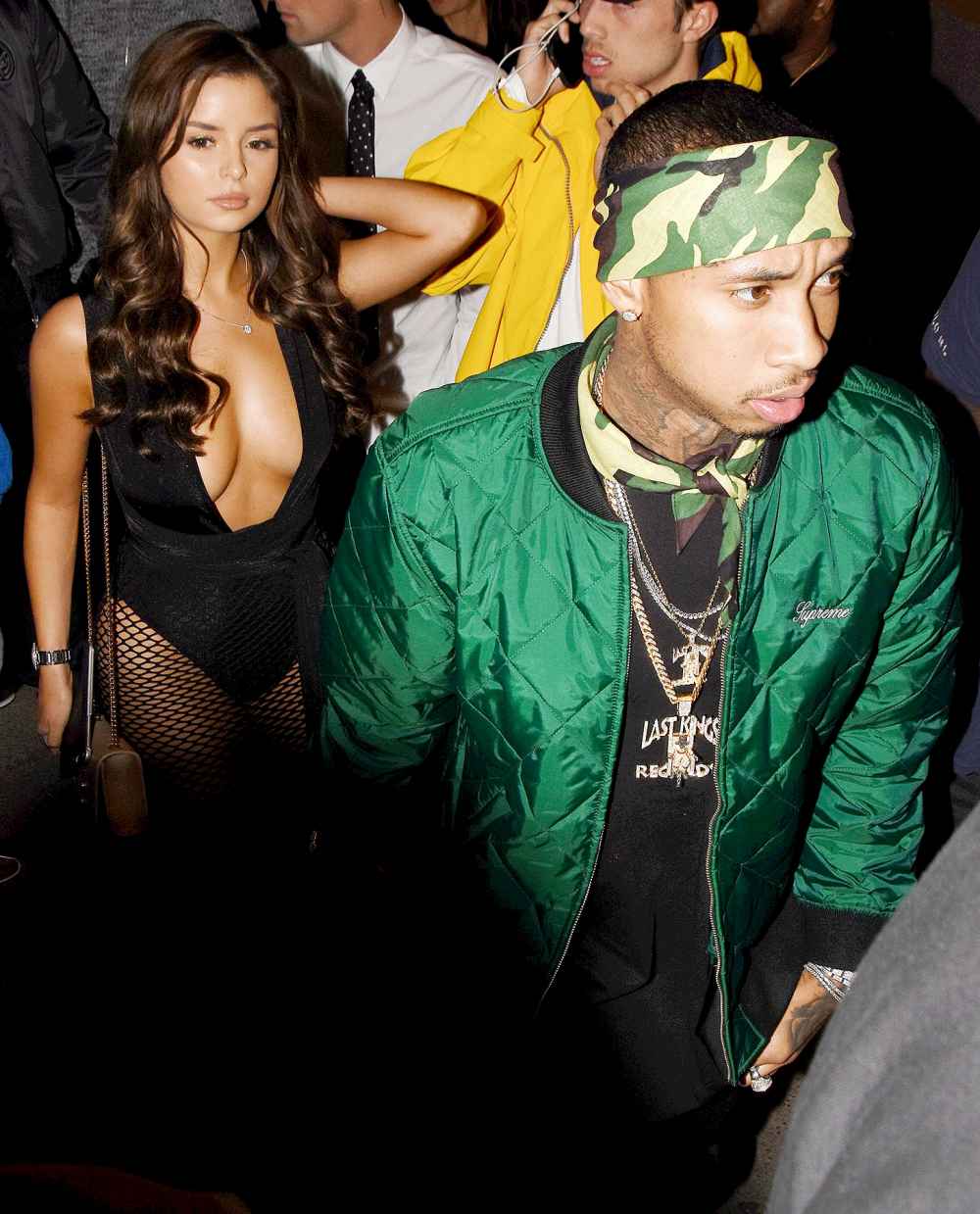 Tyga and new love, British model Demi Rose Mawby, leaving their hotel to attend the Tyga showcase at a Cannes nightclub.