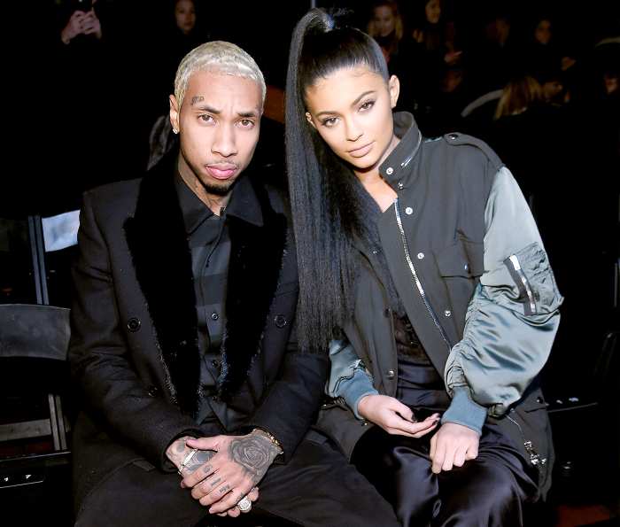 Tyga and Kylie Jenner attend the Alexander Wang Fall 2016 fashion show during New York Fashion Week at St. Bartholomew's Church on February 13, 2016 in New York City.