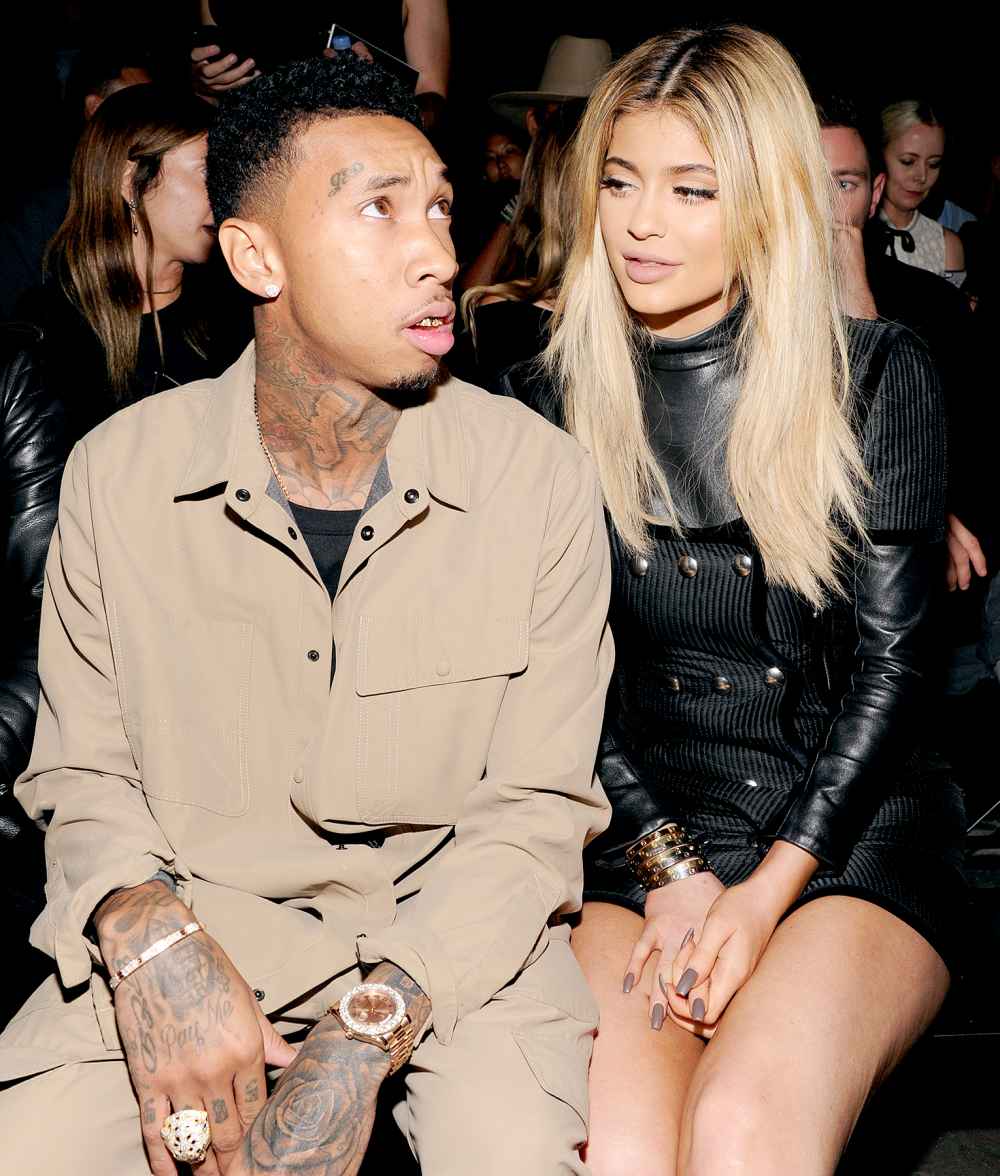 Tyga and Kylie Jenner attend the Alexander Wang Spring 2016 fashion show.