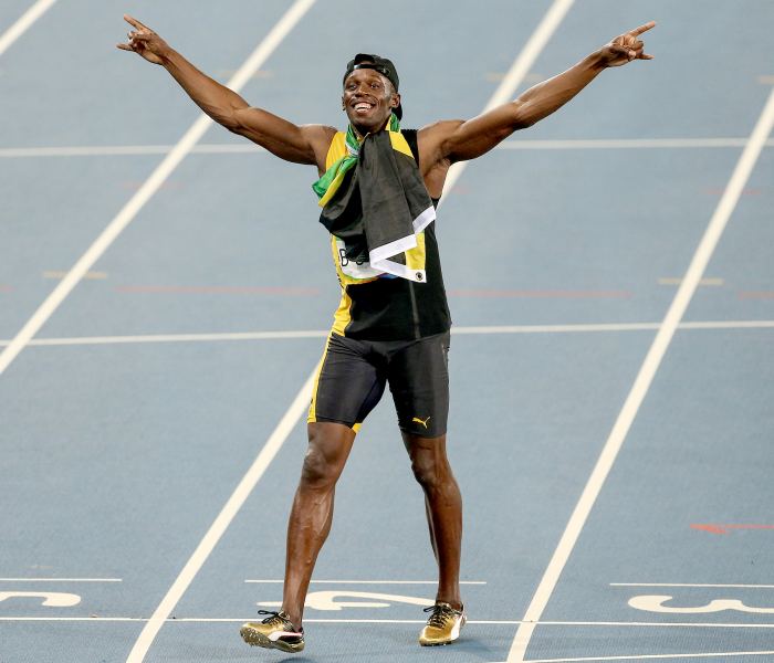 Usain Bolt of Jamaica celebrates victory after the Men's 4 x 100m Relay Final of the Rio 2016 Olympic Games at the Olympic Stadium in Rio de Janeiro, Brazil on August 19, 2016.