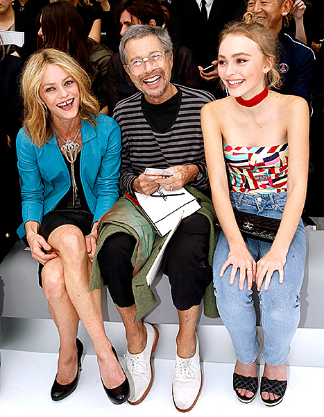 Vanessa Paradis and Lily-Rose Depp - Chanel front row