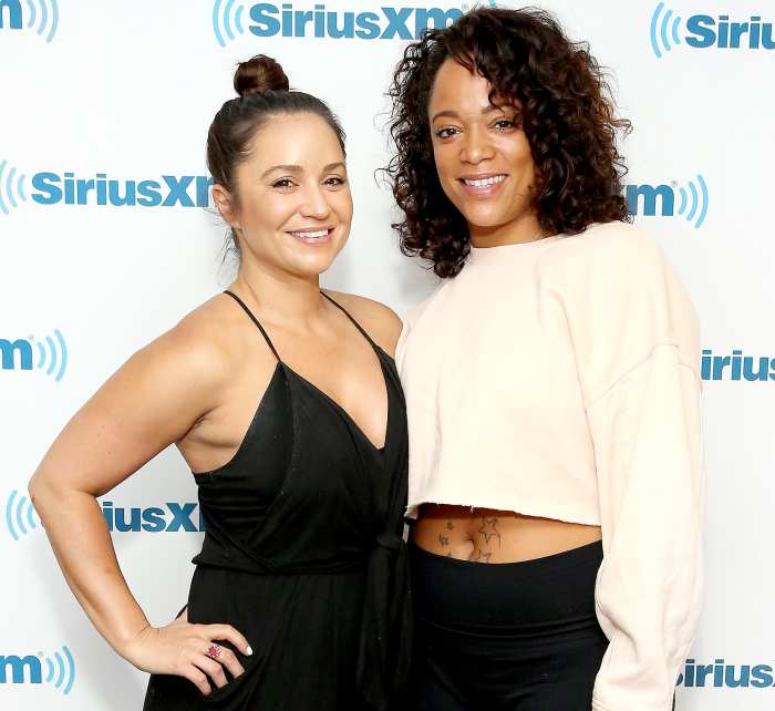 Veronica Portillo and Aneesa Ferreira visit SiriusXM Studios on July 18, 2017 in New York City.