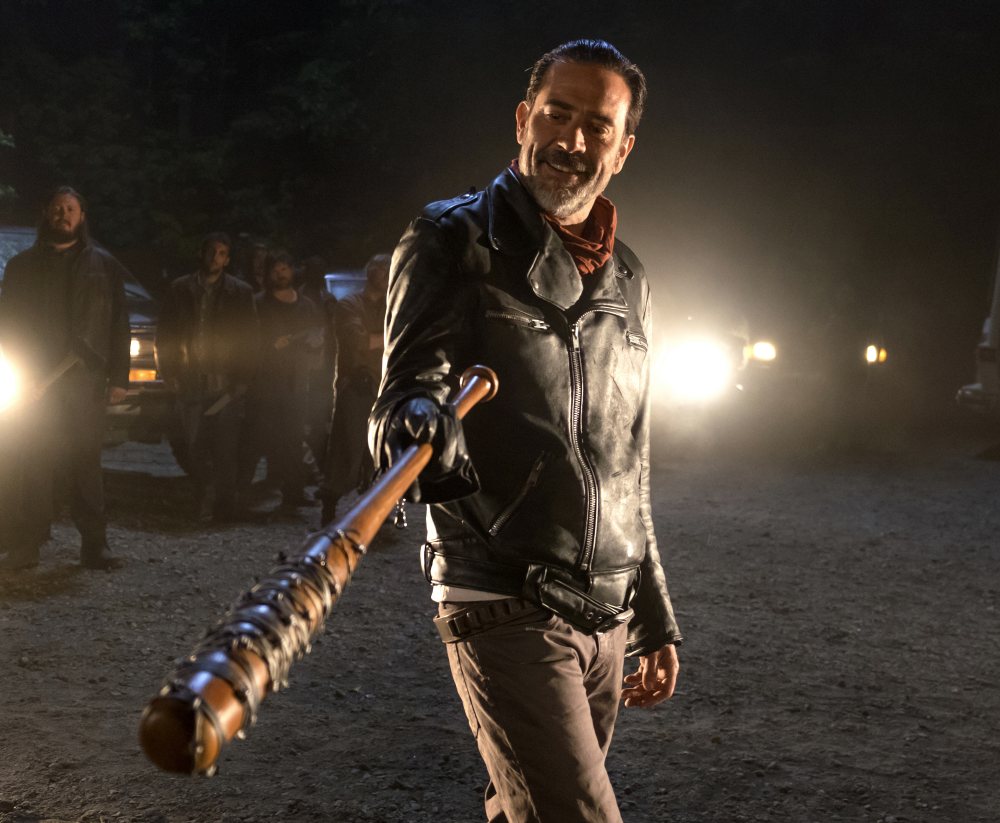 Jeffrey Dean Morgan as Negan in The Walking Dead, Season 7, Episode 1.