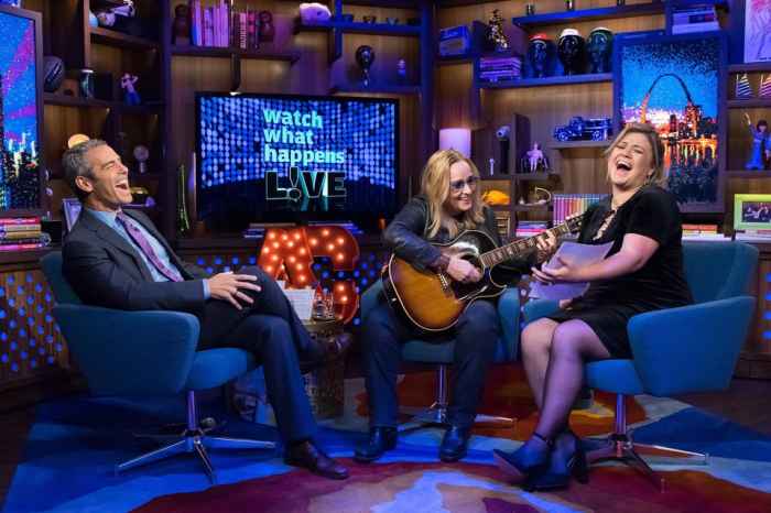 Andy Cohen, Melissa Etheridge and Kelly Clarkson on Watch What Happens Live