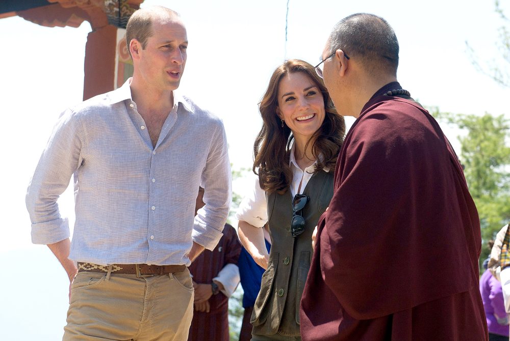 Catherine, Duchess of Cambridge and Prince William, Duke of Cambridge hike to Paro Taktsang, the Tiger's Nest monastery on April 15, 2016 in Paro, Bhutan.