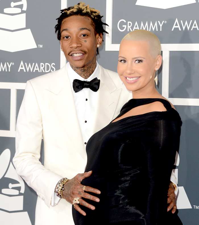 Wiz Khalifa and Amber Rose arrive at the 55th Annual Grammy Awards at Staples Center on Feb. 10, 2013, in Los Angeles.