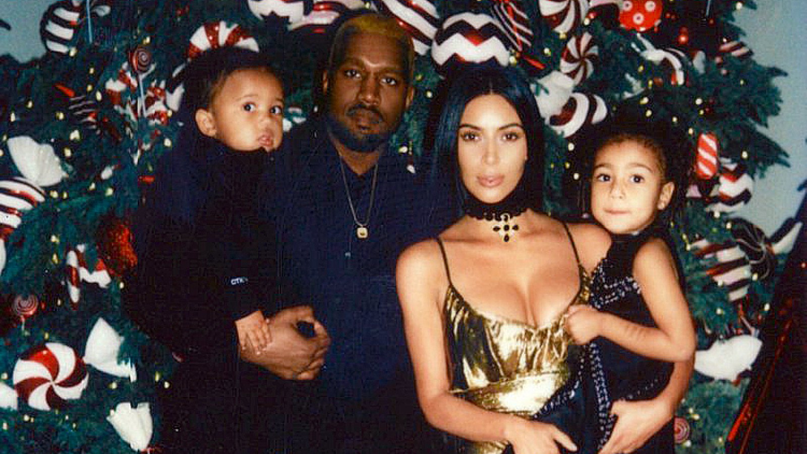 Kanye West, Kim Kardashian, Saint, and North