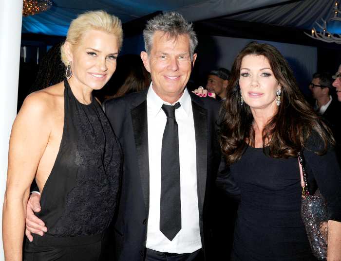 Yolanda Foster, David Foster and Lisa Vanderpump attend the Universal Music Group Chairman & CEO Lucian Grainge's annual Grammy Awards viewing party in 2013.