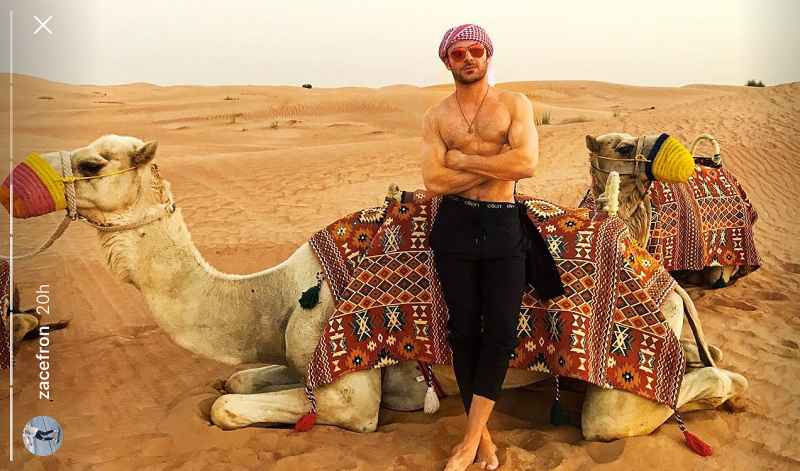 Zac Efron shirtless camel