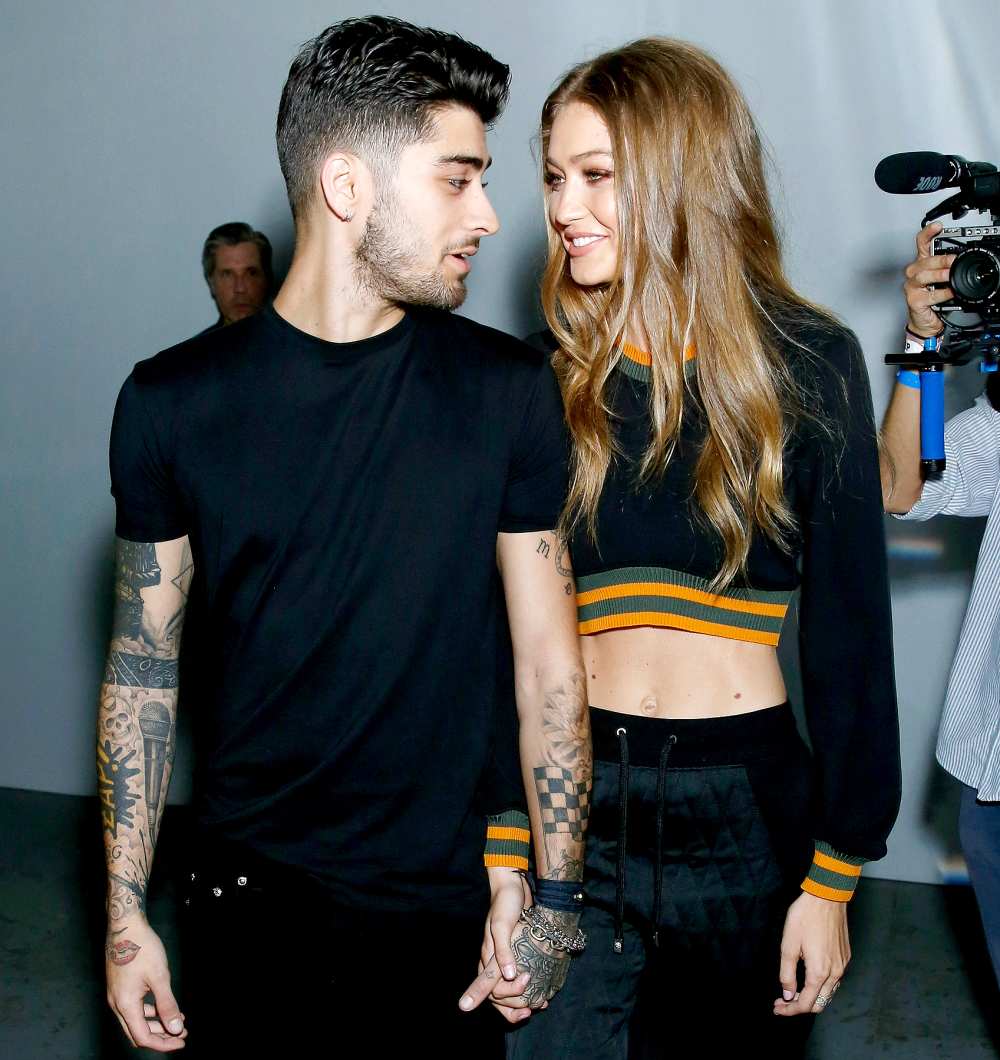 Zayn Malik and Gigi Hadid attend the Versus Versace show during London Fashion Week Spring/Summer collections 2016/2017 on September 17, 2016 in London, United Kingdom.