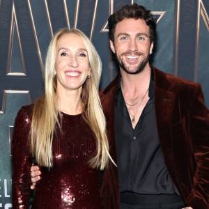 Aaron Taylor Johnson and Wife Sam Cuddle Up in Rare Public Outing in London